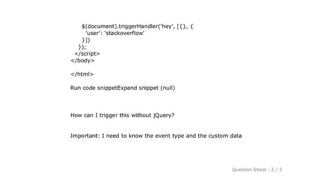 jQuery : trigger custom event without jQuery смотреть онлайн