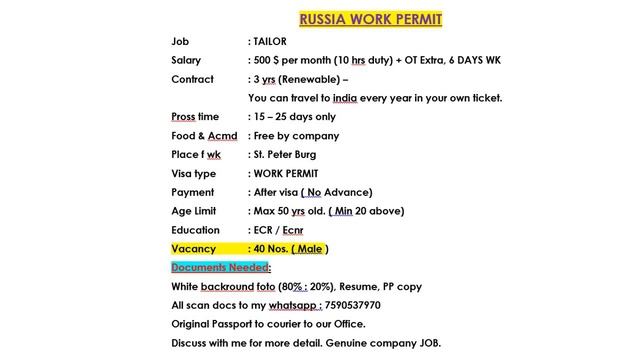 TAILOR VISA IN RUSSIA - RUSSIA WORK PERMIT FOR TAILORS смотреть онлайн