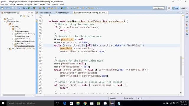 DSLL07 - Linked List - swap node without swapping data смотреть онлайн