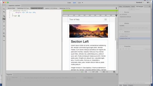 Creating a Responsive Design Website using Bootstrap in Dreamweaver 2017 for beginners смотреть онлайн