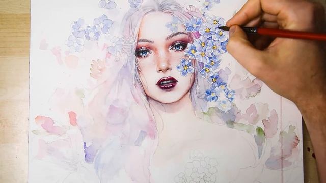 【Watercolor Painting】Pastel Flowers смотреть онлайн