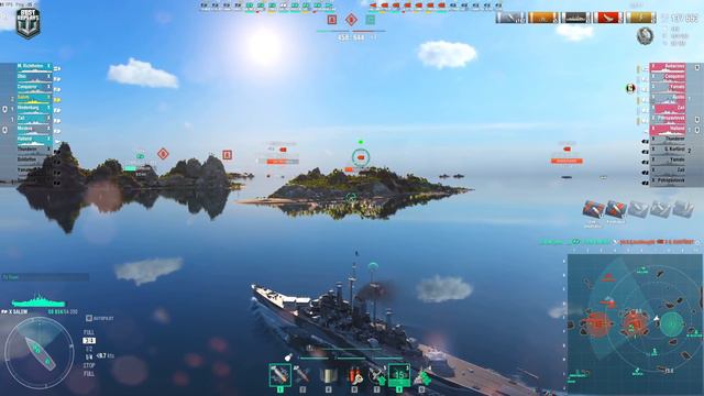 Cruiser Salem: Good positioning makes the game - World of Warships смотреть онлайн