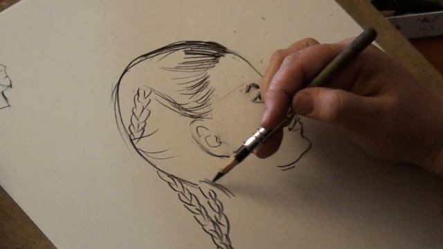 Рисуем девочку в профиль - How to draw girl face смотреть онлайн