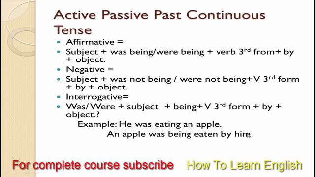 Active Passive of Past Continuous Tense With Suitable Example in Urdu/Hindi. смотреть онлайн