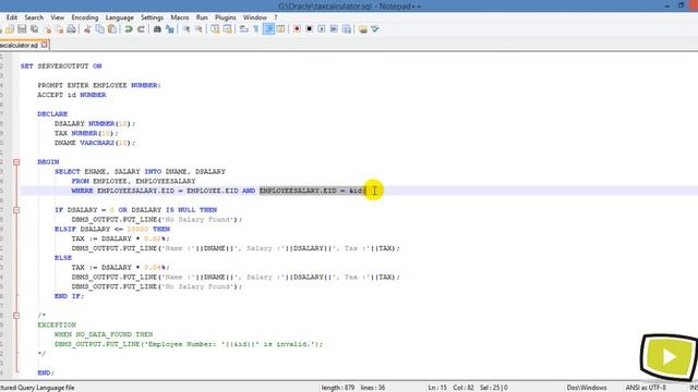 76. Tax Calculator and Exception Handling in PL/SQL Oracle смотреть онлайн