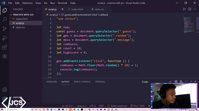 Number Guessing Game Against The Computer // JavaScript Programming смотреть онлайн
