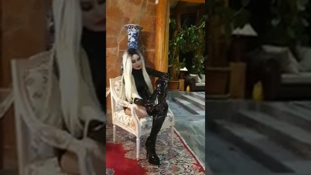 Granate Styling, Walking, Evening Mood, Crotch High Boots, High Heels, Shorts, Long Gloves