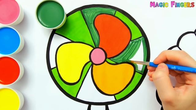 Fan Drawing, Painting, Coloring For Kids & Toddlers | Let's Draw, Paint Together #242