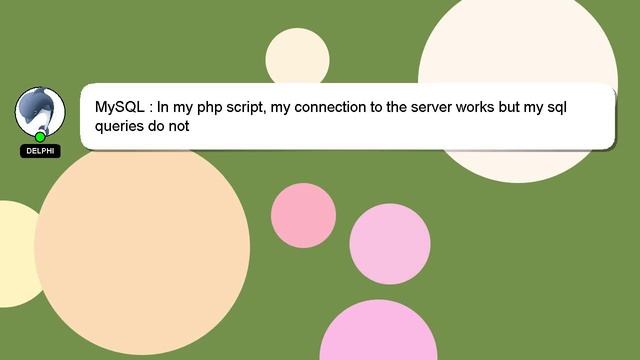 MySQL : In my php script, my connection to the server works but my sql queries do not смотреть онлайн