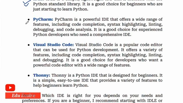 What is Python IDE | IDLE | PyCharm | Visual Studio Code | Thonny | AKTU смотреть онлайн