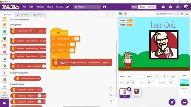 How to Make Logo Quiz using Artificial Intelligence in PictoBlox | AI and ML Projects for Kids смотреть онлайн