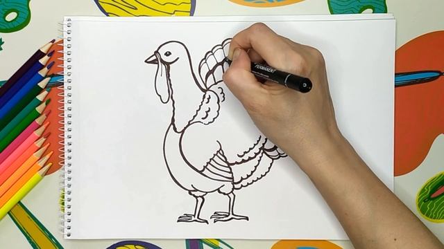 Рисуем индюка ? | Draw a Turkey смотреть онлайн