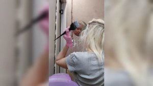 Обесцвечивание волос пудрой Estel и 9% оксигентом