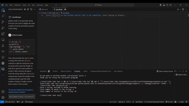 How to do Word Counting and Letter Count in Python with GitHub Copilot | Be10x смотреть онлайн