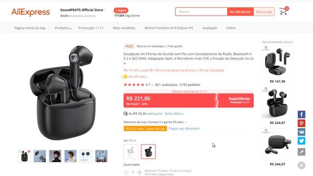 10 MELHORES FONES BLUETOOTH CUSTO BENEFÍCIO para comprar no ALIEXPRESS Promoção 11.11 смотреть онлайн