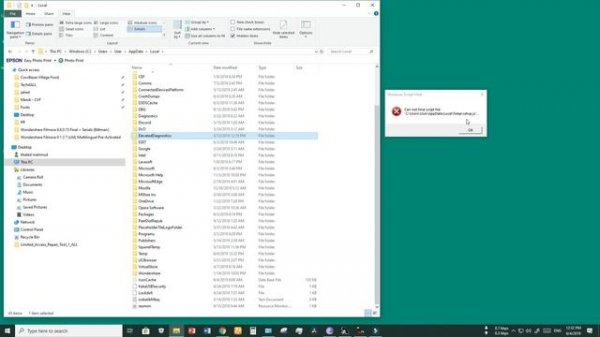Can not find script file 'c:\Users\User\Appdata\Local\Temp\setup.js".