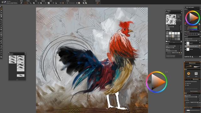 Corel painter 2020 | Corel Painter Tutorial | Rooster digital painting смотреть онлайн