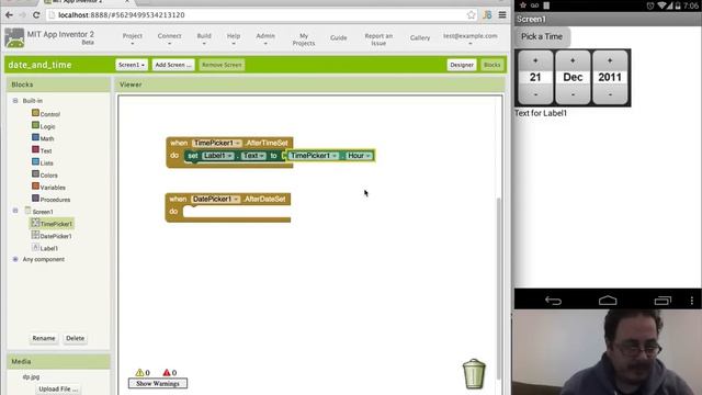 App Inventor Date And Time Pickers смотреть онлайн