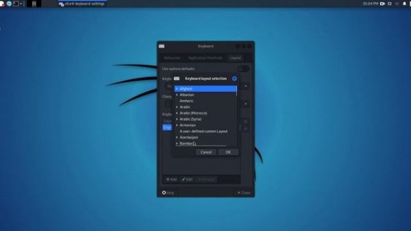 How to change keyboard layout on kali linux