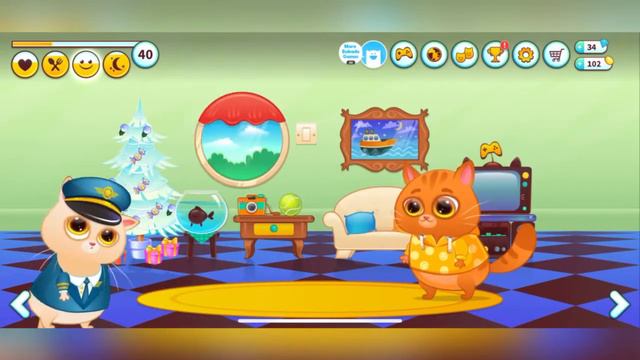 2 котика в игре Bubbu смотреть онлайн