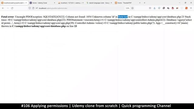 #106 Applying permissions | Udemy clone from scratch in php | Quick programming tutorial смотреть онлайн
