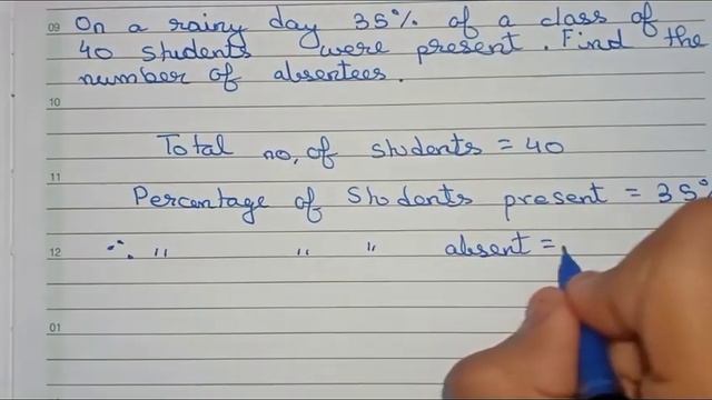 On a rainy day 35% of a class of 40 students were present. Find the number of absentees. смотреть онлайн