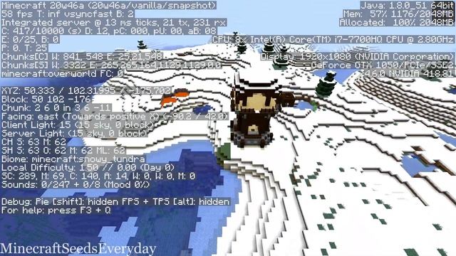 Minecraft Java 1.17 Seed: Frozen beach village at spawn and double snow village not too far away смотреть онлайн