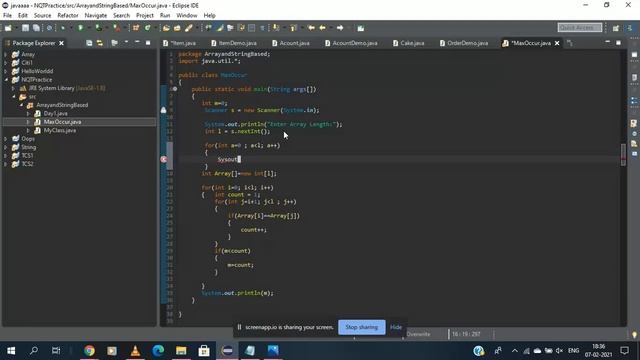 Array in Java | Find the maximum occurring element in Java Array смотреть онлайн