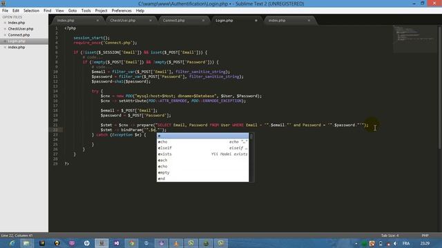 Authentication (Login & Password) using PDO - Se Connecter php смотреть онлайн