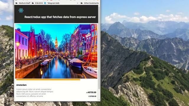 react/redux app that fetches dummy data from express server смотреть онлайн