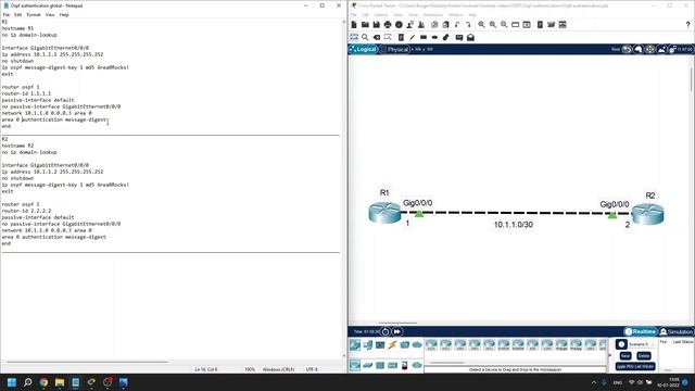 How to make simple/basic Ospf authentication смотреть онлайн
