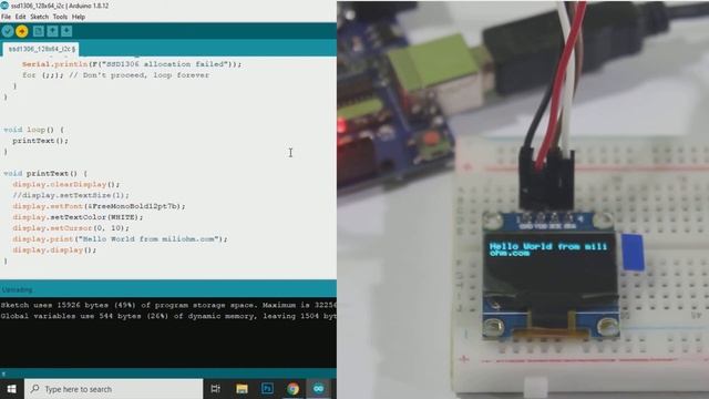 I2C OLED Display Arduino complete tutorial - How to use, print text, draw shapes, and display bitma смотреть онлайн