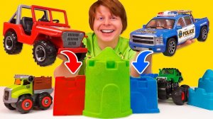 Видео для детей Моя Песочница - Определяем любимый цвет! Развивающие игрушки и куличики из песка