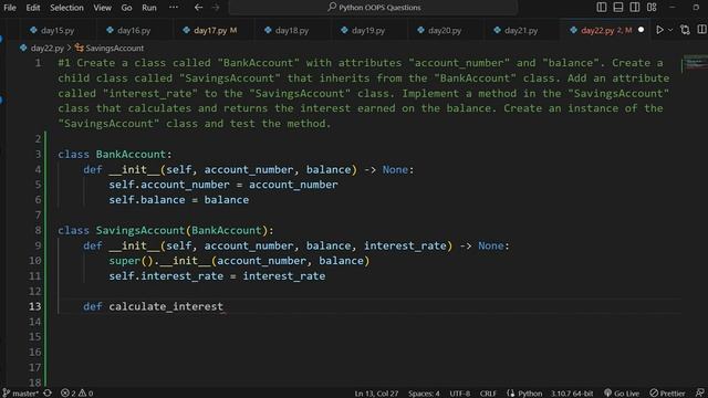 Master OOP Question-Solving with Python: DAY22 #day22 | what is super() keyword | Single inheritanc смотреть онлайн