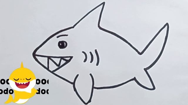 Drawing Baby Shark for kids | Baby Shark drawing | How to draw a baby shark | drawing for children смотреть онлайн