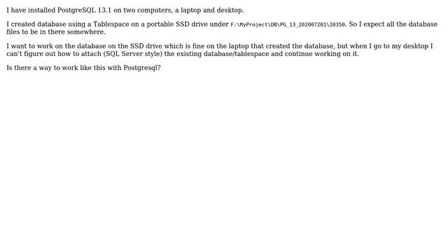 Databases: How to store and work from a Postgresql database on an external hard drive? смотреть онлайн
