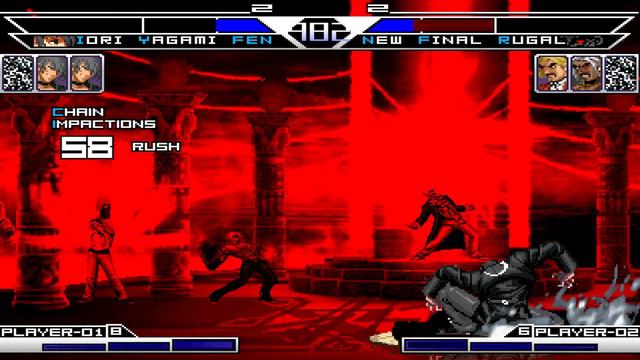 [Mugen KOF] Iori Yagami Fen Vs Ultimate Rugal Team