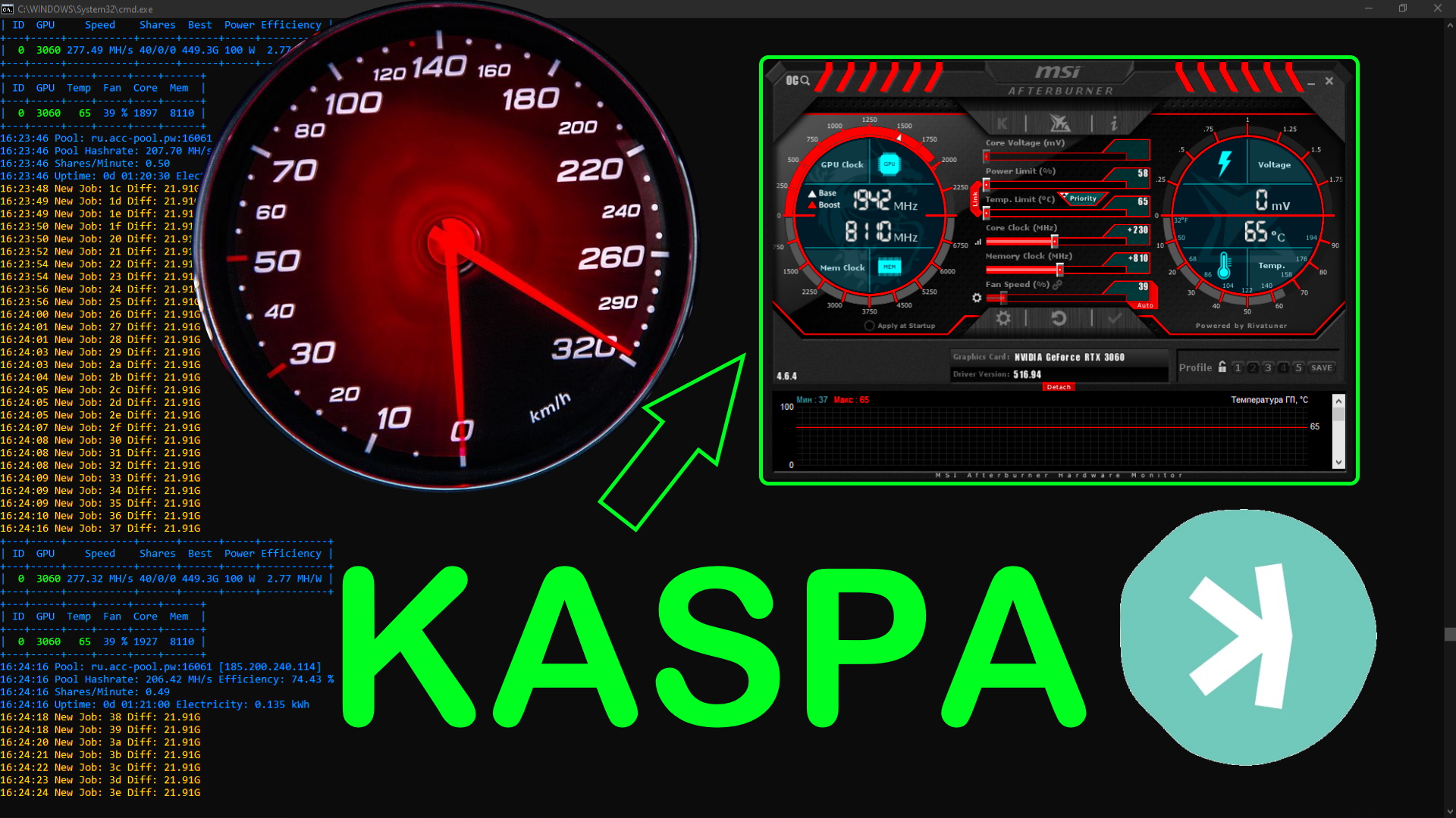 Разгон видеокарты для Kaspa (KAS) | Где взять стартовые параметры?