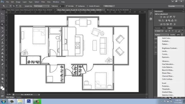 Adobe Photoshop - Rendering a Floor Plan - Part 3 - Floors and Pattern - Brooke Godfrey смотреть онлайн