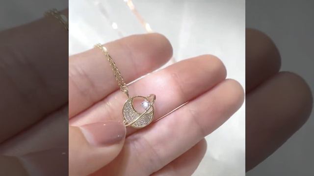 Moon Planet Pendant Choker Necklace, Cute Space Charm Necklace смотреть онлайн