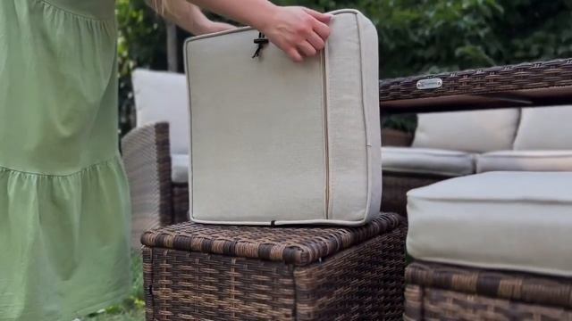 ZOYA набор обеденный для террасы из искусственного ротанга коричневого цвета смотреть онлайн