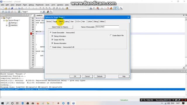 how to create hex file in keil uvision4? смотреть онлайн