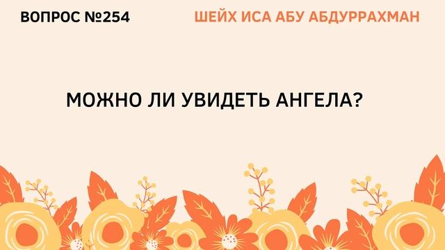 254. Можно ли увидеть Ангела? || Иса Абу Абдуррахман смотреть онлайн