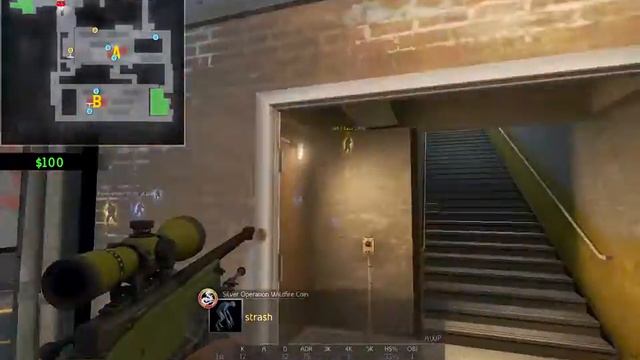 Прострел на карте Train с AWP (by Strash)