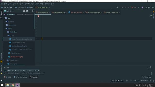 Laravel уроки #2 - Знакомство с макетом, шаблонизатором Blade, контроллерами и роутерами смотреть онлайн