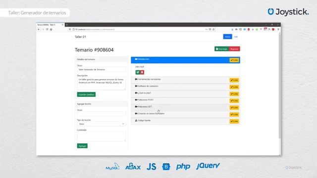 Curso gratis PHP, jQuery UI, MySQL crea un sistema reordenable 01 - [Academia Joystick] смотреть онлайн