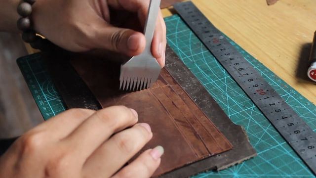 [leathercraft] How To Make Leather  Biker Wallet [free Pdf Pattern]