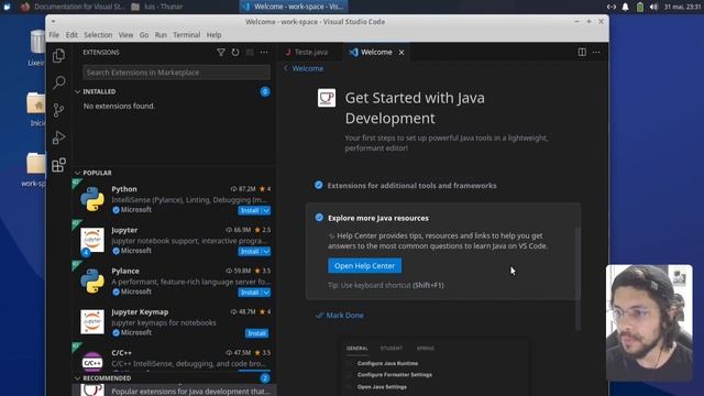 Configurando Java no Visual Studio Code no Linux Ubuntu e Derivados смотреть онлайн