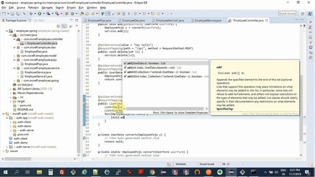 Spring Tutorial Pojo Repository Service Controller смотреть онлайн