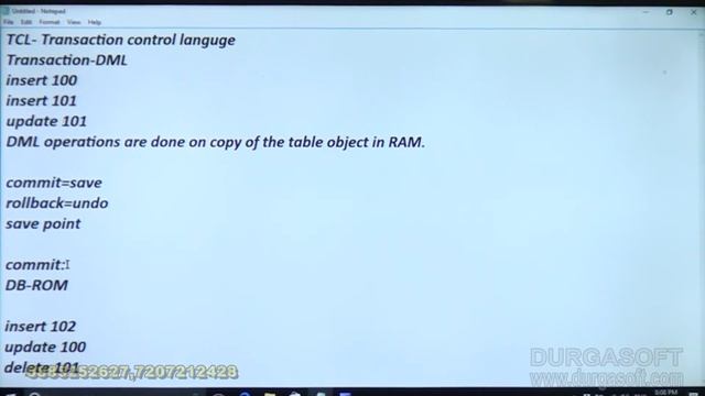 Oracle Tutorial || Oracle TCL Commends by Bheemrao смотреть онлайн